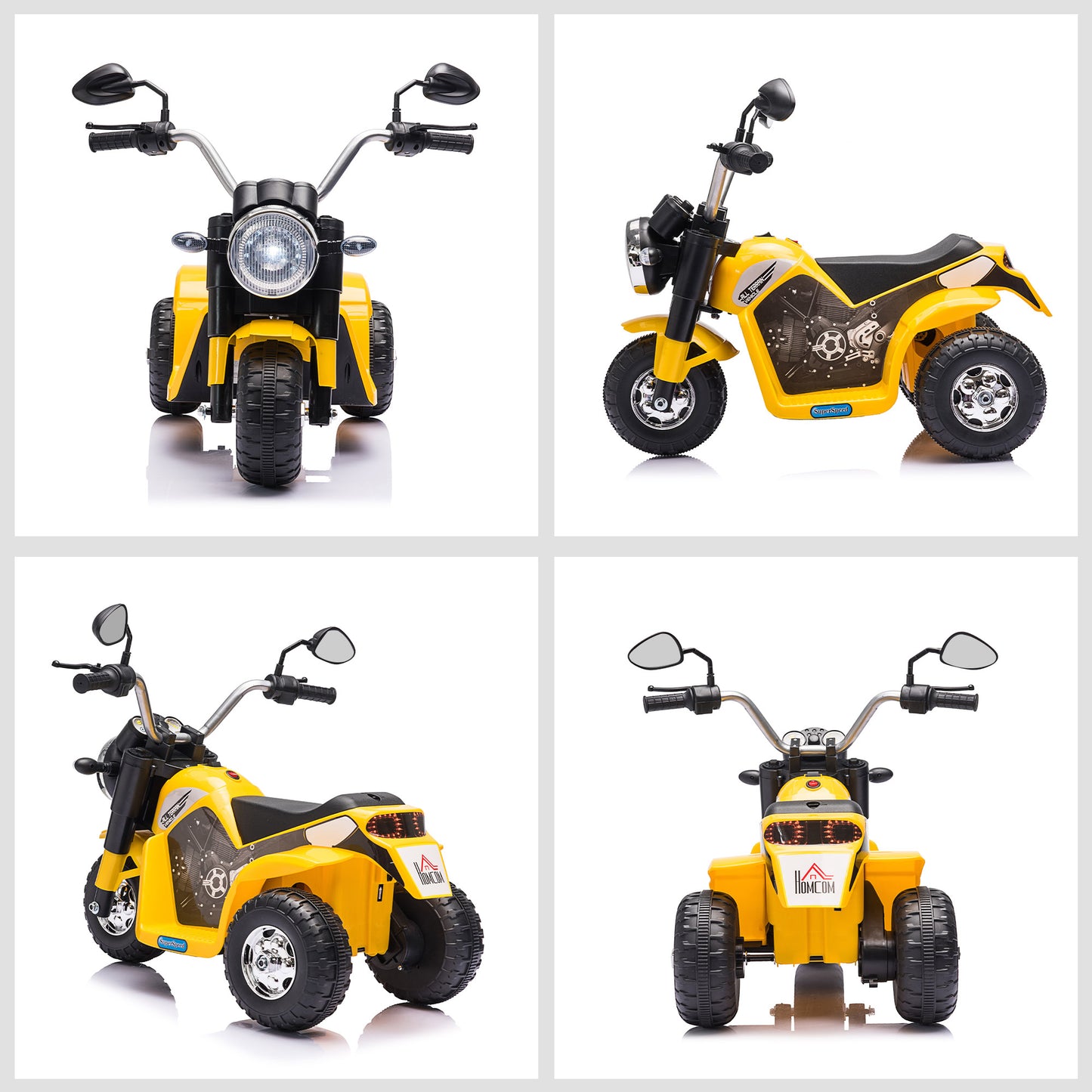 Kids 6V Electric Motorcycle Ride-On Toy Battery 18 - 36 Months Yellow