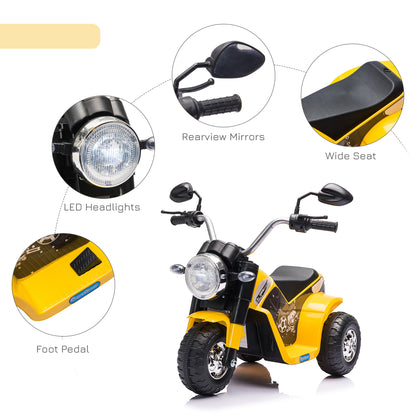 Kids 6V Electric Motorcycle Ride-On Toy Battery 18 - 36 Months Yellow
