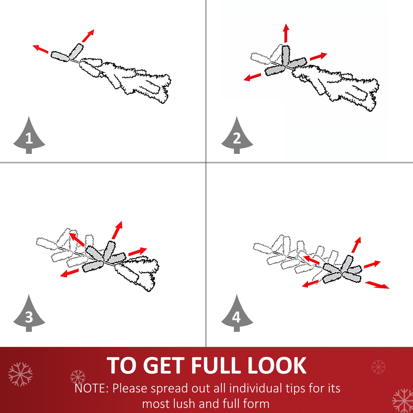 4FT Green Fiber Optic Full Lights Christmas Tree Multi LED Stars