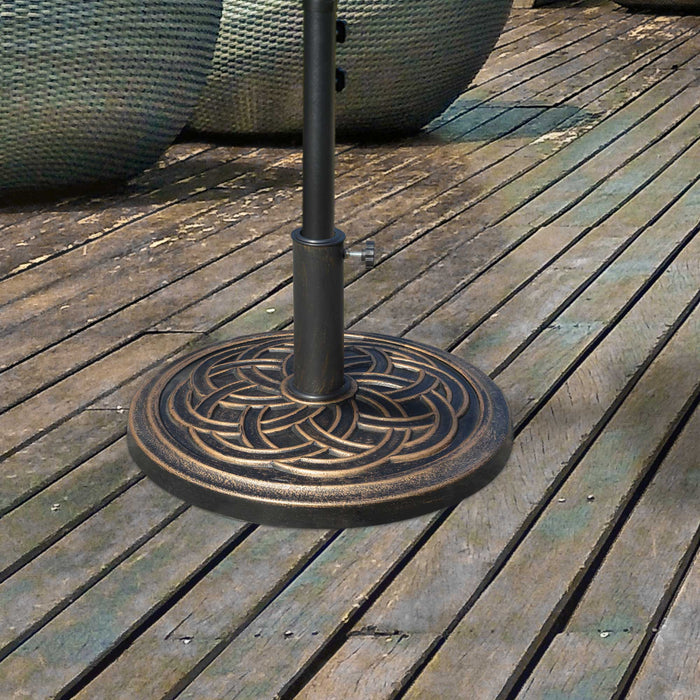 11.5kg Heavy Duty Parasol Base, Umbrella Stand Holder, Parasol Stand for 38mm or 48mm Patio Umbrella Pole, Bronze Tone