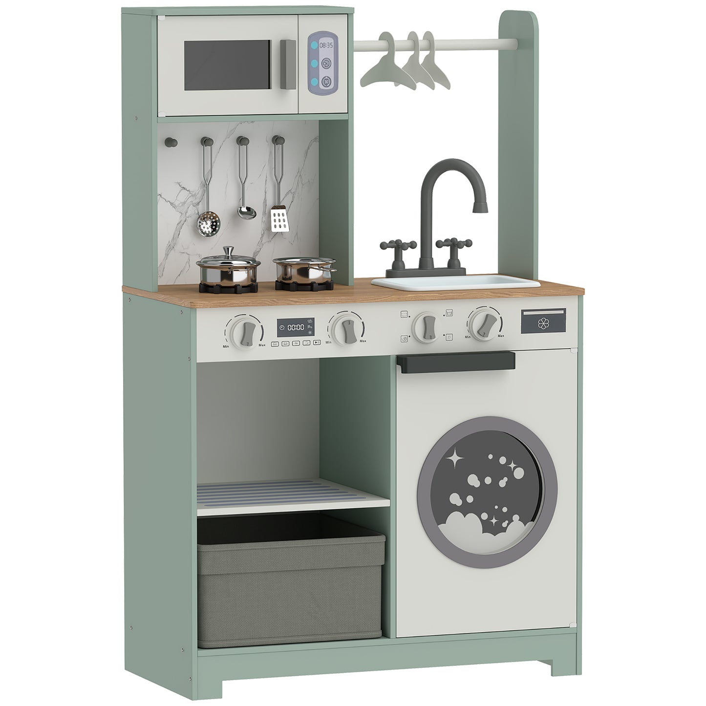 Kids Play Kitchen, Pretend Play Toy Kitchen Playset for 3-6 Years