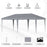 3 x 6 m Pop Up Gazebo, Foldable Canopy Tent, Height Adjustable Wedding Awning Canopy w/ Carrying Bag, Grey