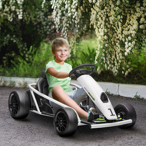 24V Electric Go Kart for Kids with Music, Horn Honking, Slow Start