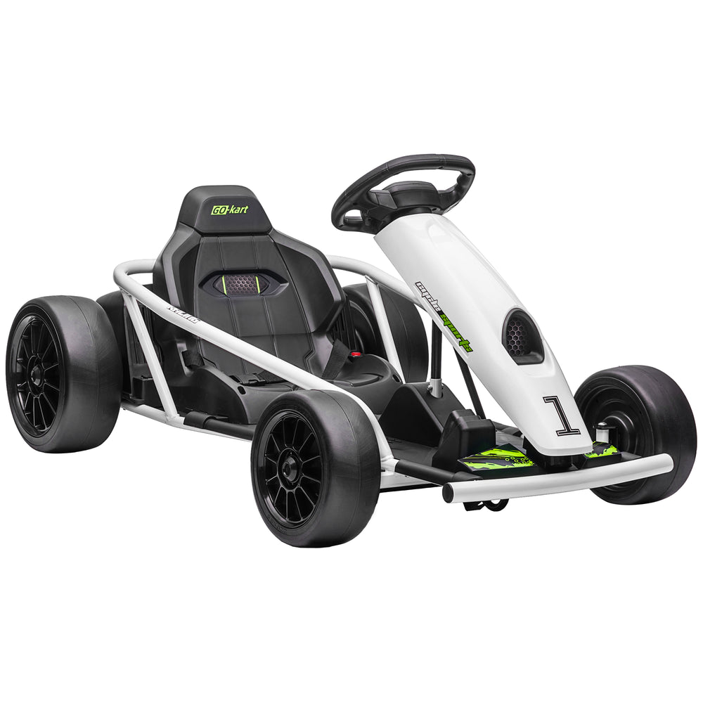 24V Electric Go Kart for Kids with Music, Horn Honking, Slow Start