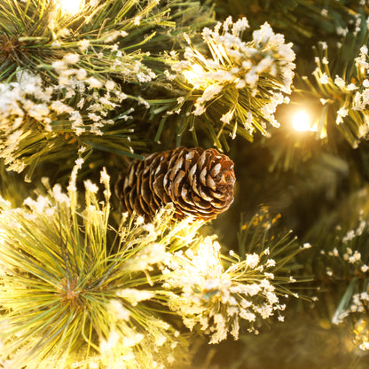 60 cm Prelit Mini Tabletop Christmas Tree, Snow Flocked Xmas Tree