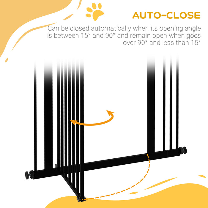 Metal Pet Safety Gate Dog Gate Folding Fence, Black