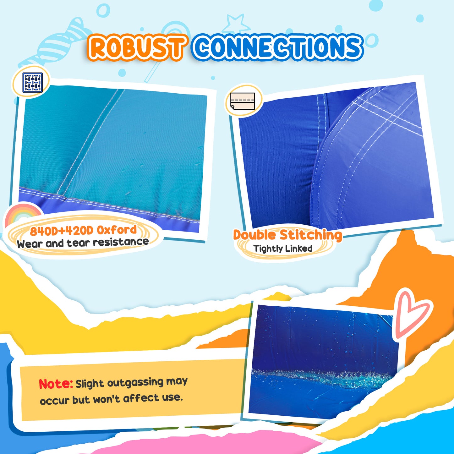 5 in 1 Bouncy Castle for Children with 550W Blower, Water Slide
