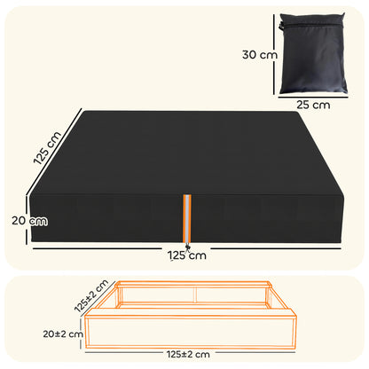Sandbox Cover, Square Sandpit Cover with Drawstring & Elastic Band