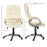 Home Office Chair High Back Computer Desk Chair with Faux Leather Adjustable Height Rocking Function Cream White