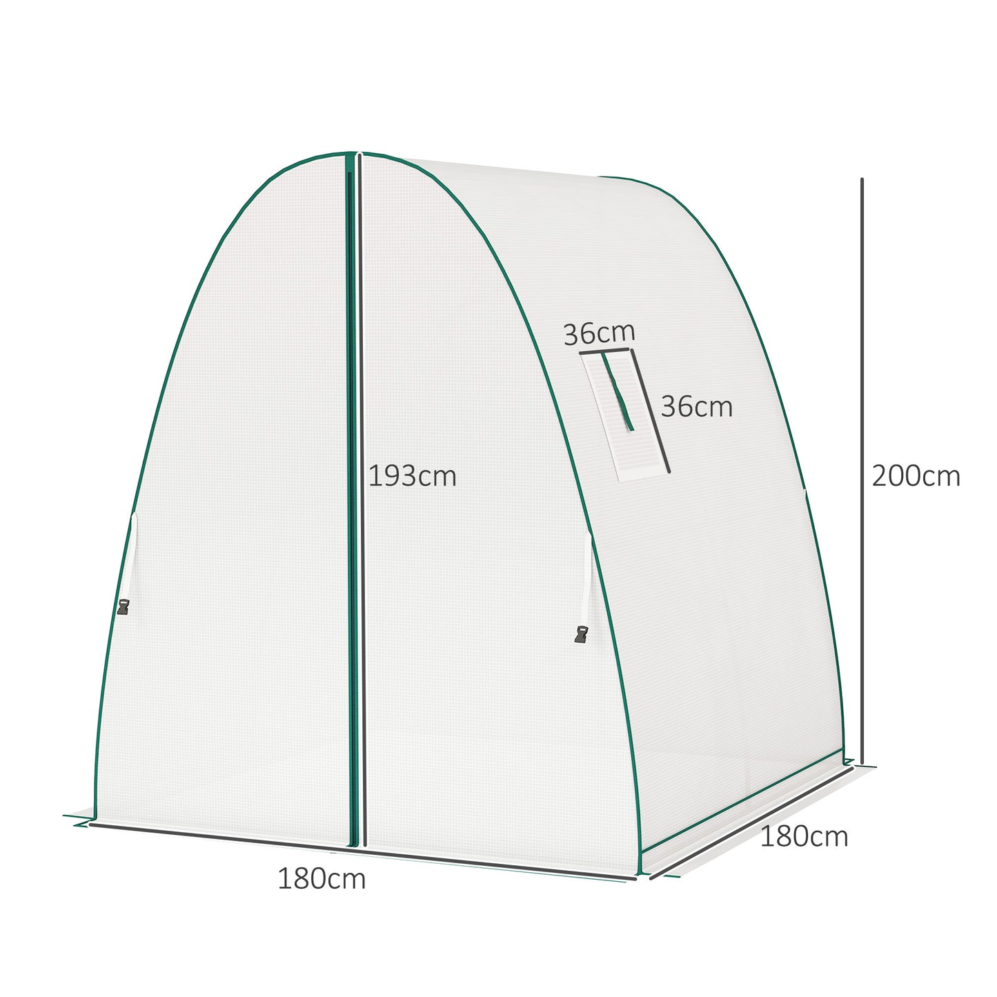 Portable Greenhouse Gardening Plant Hot House with 2 Doors, White