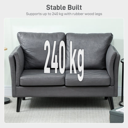 Small Sofa, Loveseat Sofa for Bedroom, Home Office, Grey