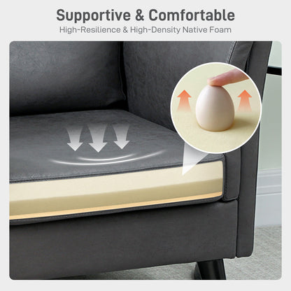 Small Sofa, Loveseat Sofa for Bedroom, Home Office, Grey