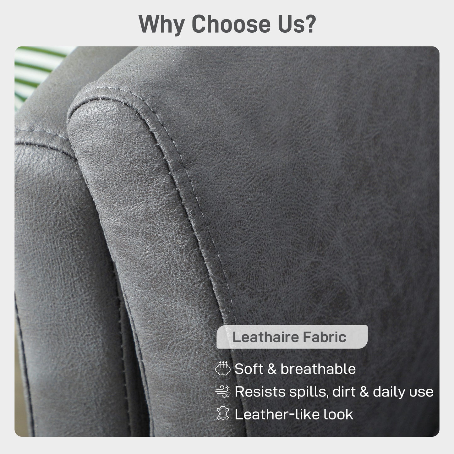 Small Sofa, Loveseat Sofa for Bedroom, Home Office, Grey