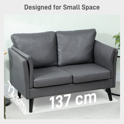 Small Sofa, Loveseat Sofa for Bedroom, Home Office, Grey