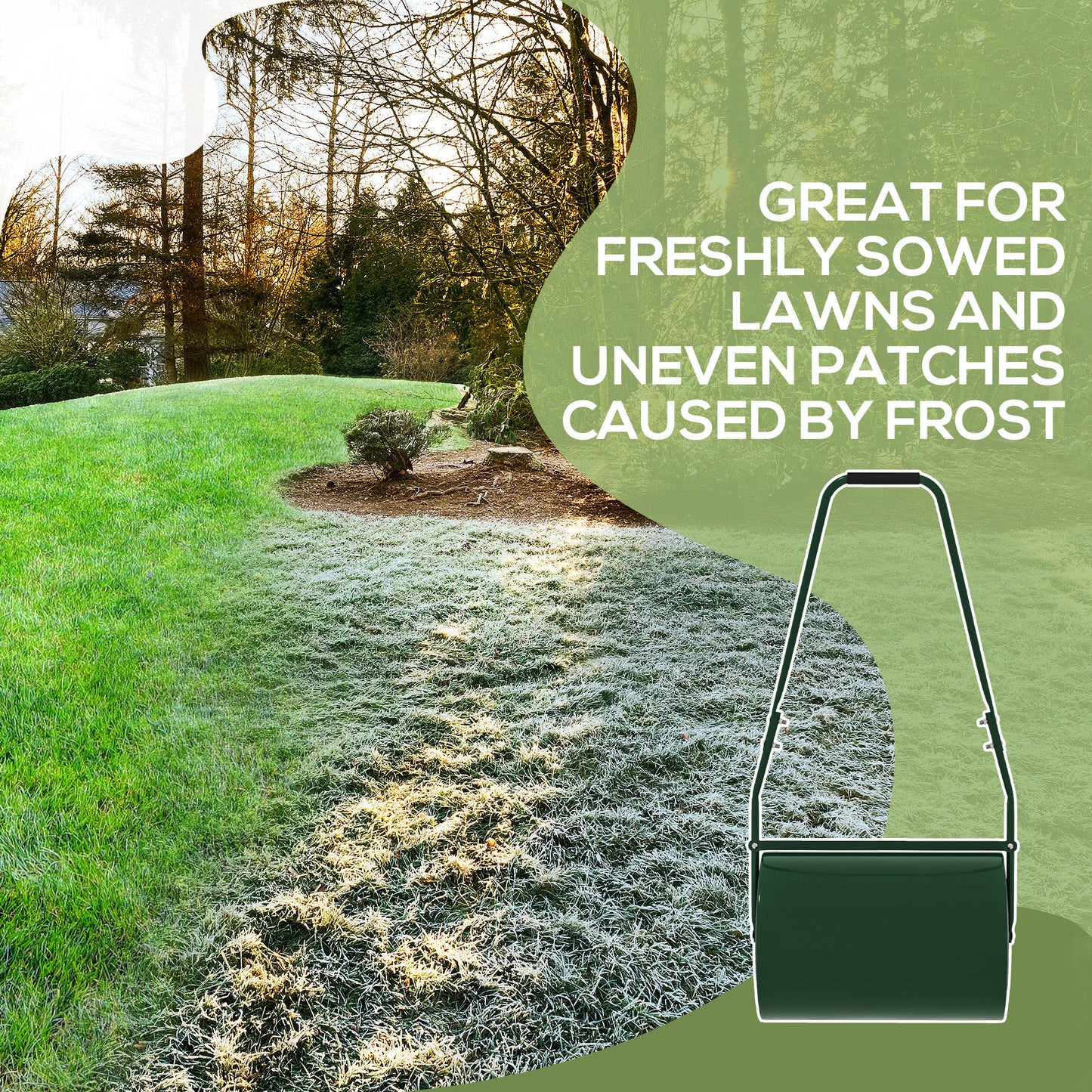 63 L Lawn Roller Large Heavy Duty Metal Sand or Water Filled