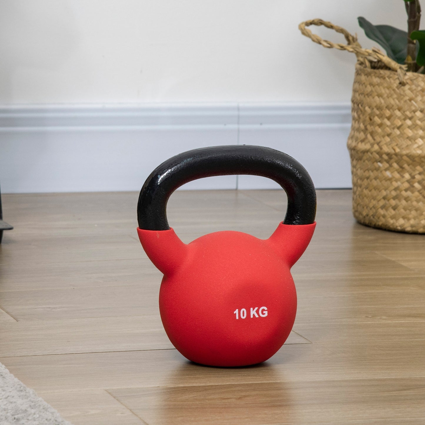 Kettlebell, 10kg Kettle Bell with Non-Slip Handle for Home Gym Weight Lifting and Strength Training, Red