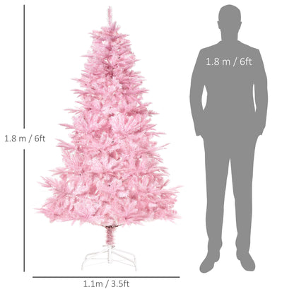 6FT Artificial Christmas Tree w/ Automatic Open for Home Party Pink