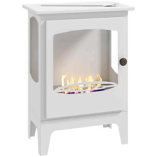Freestanding Bioethanol Fireplace Ethanol Fireplace Stove, White