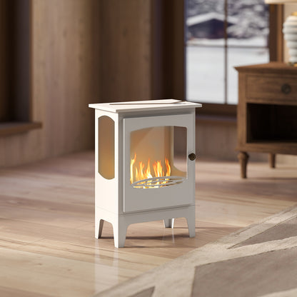 Freestanding Bioethanol Fireplace Ethanol Fireplace Stove, White