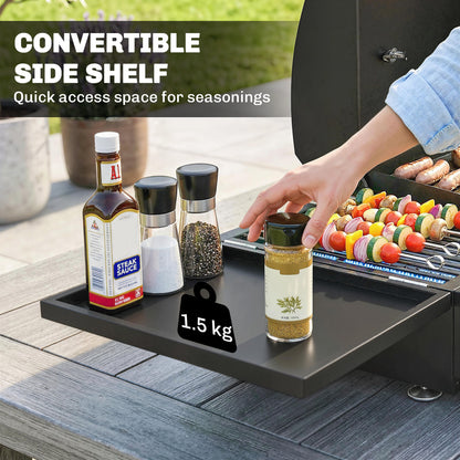 7.5 kW Portable Portable Gas Plancha BBQ Grill with 3 Burner, Black
