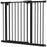 Metal 74-94cm Wide Adjustable Dog Gate Black