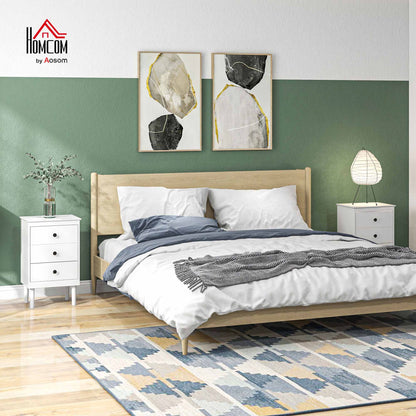 Bedside Table Set of 2, Bedside Cabinet w/ 3 Drawers, Modern Side Table,