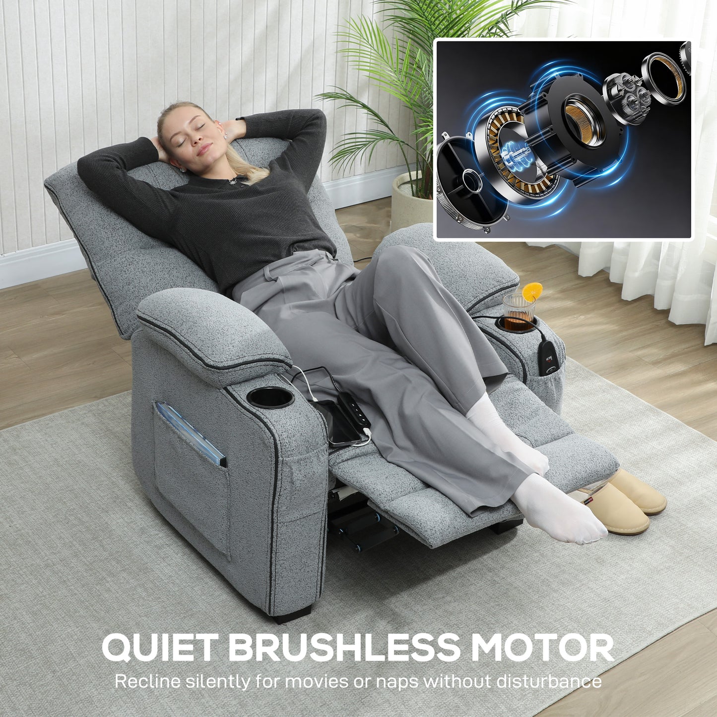 Electric Massage Recliner Armchair with Heat, Power Reclining Chair