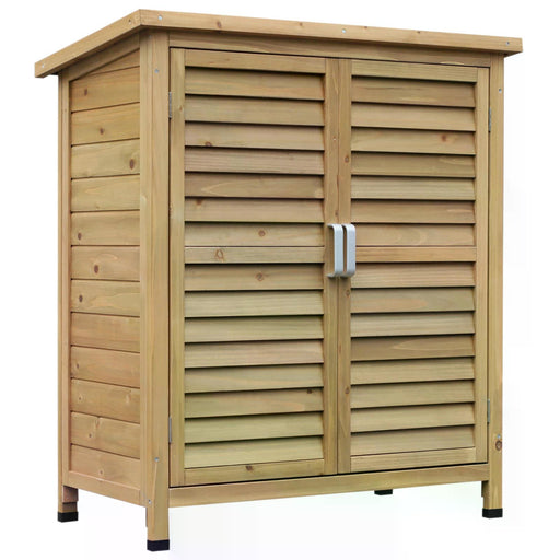 Garden Storage Unit Solid Fir Wood Garage Organisation Sturdy Cabinet Outdoor