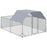 Chicken Run with Roof, Walk In Chicken Coop for 10-12 Chickens, Hen House Duck Pen Outdoor, 2.8 x 3.8 x 2 m