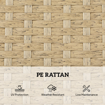 Rattan Sun Loungers Set of 2 with Side Table, Beige