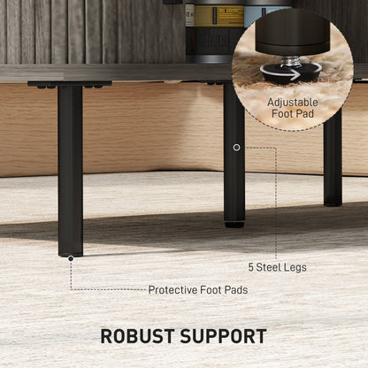 Coffee Table with Storage and Sliding Doors for Living Room, Grey