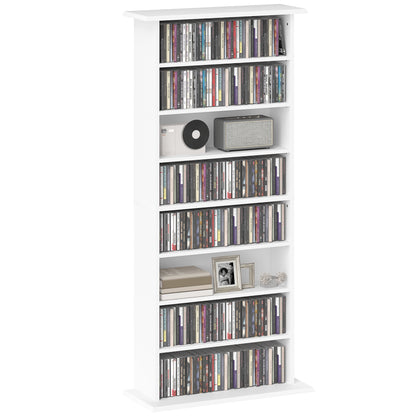 CD Storage Unit DVD Tower Blu-ray Storage Shelf for Living Room White