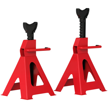 2 Ton Axle Stands, Adjustable Car Jack Stands, Pack of 2, Red