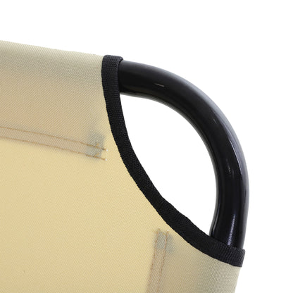 Portable Folding Sun Lounger With 5-Position Adjustable Backrest Relaxer Recliner with Lightweight Frame Great for Pool or Sun Bathing Beige