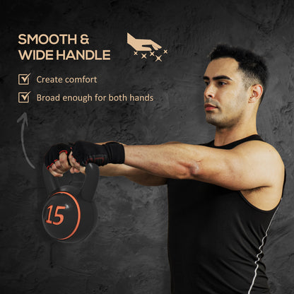 Set 3 Kettlebell Set Weights with Storage Stand for Home Gym Weight Lifting Training, 5lbs, 10lbs, 15lbs