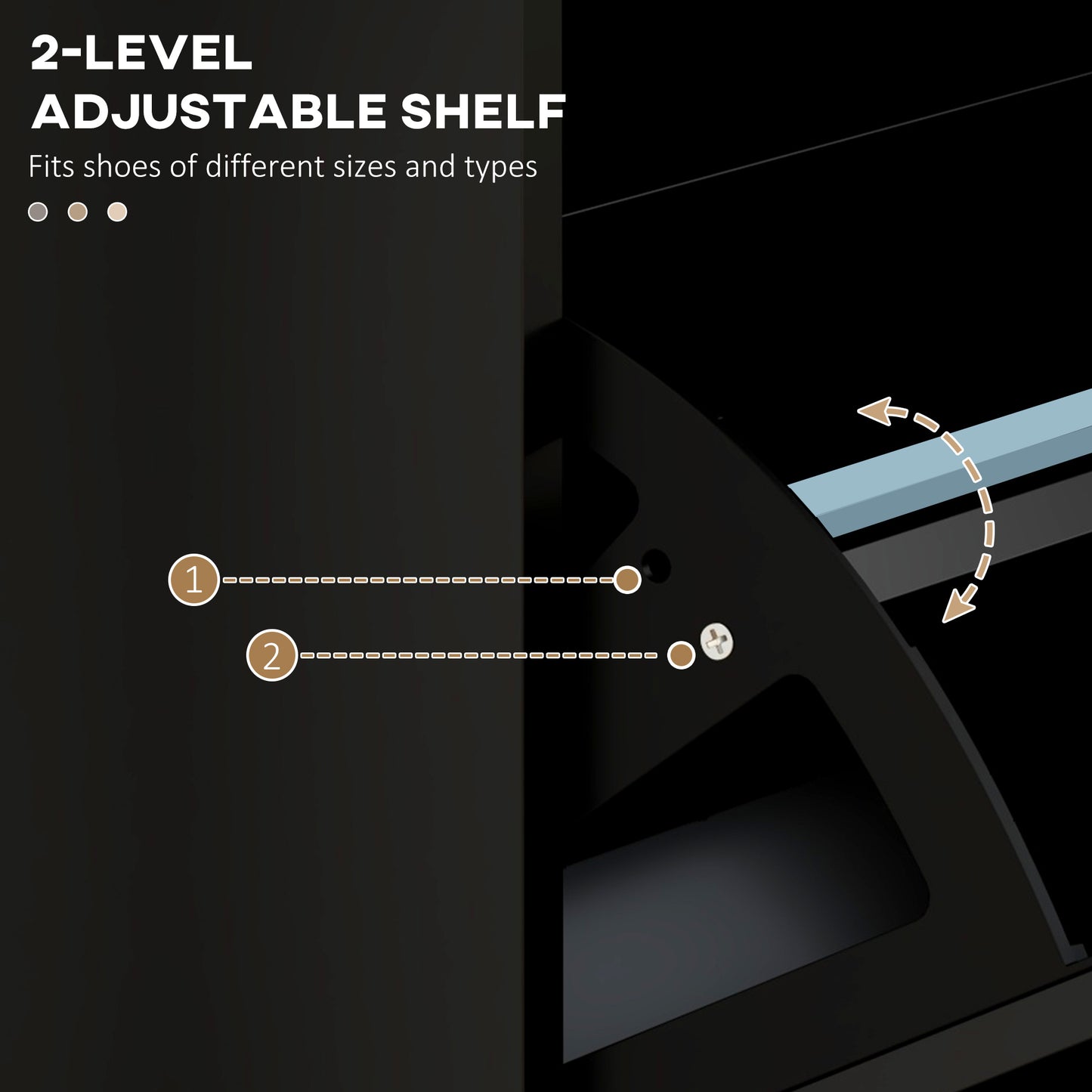 Slim Shoe Storage Cabinet with 3 Flip Drawers for Entryway, Black