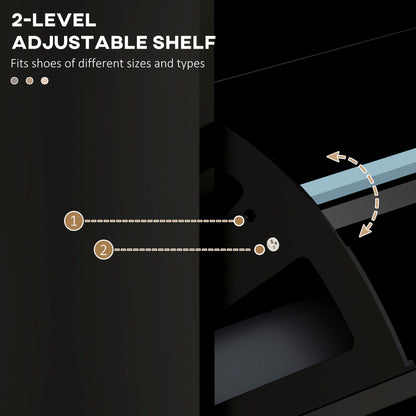 Slim Shoe Storage Cabinet with 3 Flip Drawers for Entryway, Black