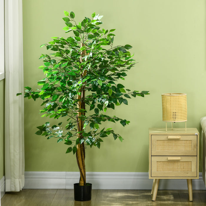 150cm Artificial Tree Ficus for Indoor Outdoor Home Decor, Fake Tree