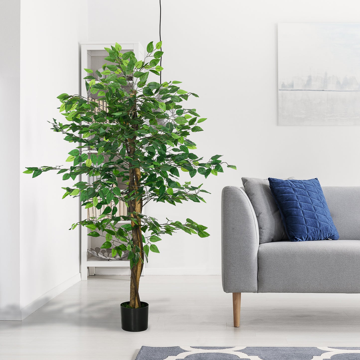 150cm Artificial Tree Ficus for Indoor Home Decor, Fake Tree