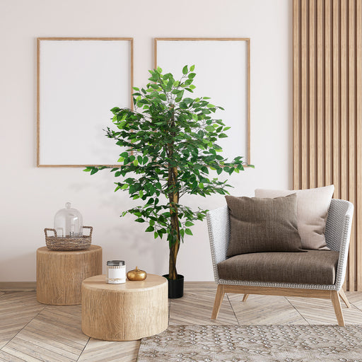 150cm Artificial Tree Ficus for Indoor Outdoor Home Decor, Fake Tree