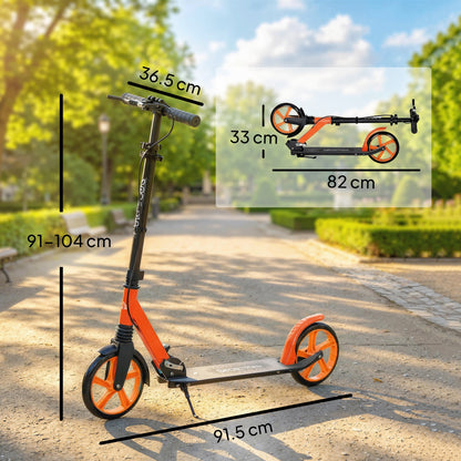 Folding Kick Scooter for 14+ w/ Adjustable Height, Red