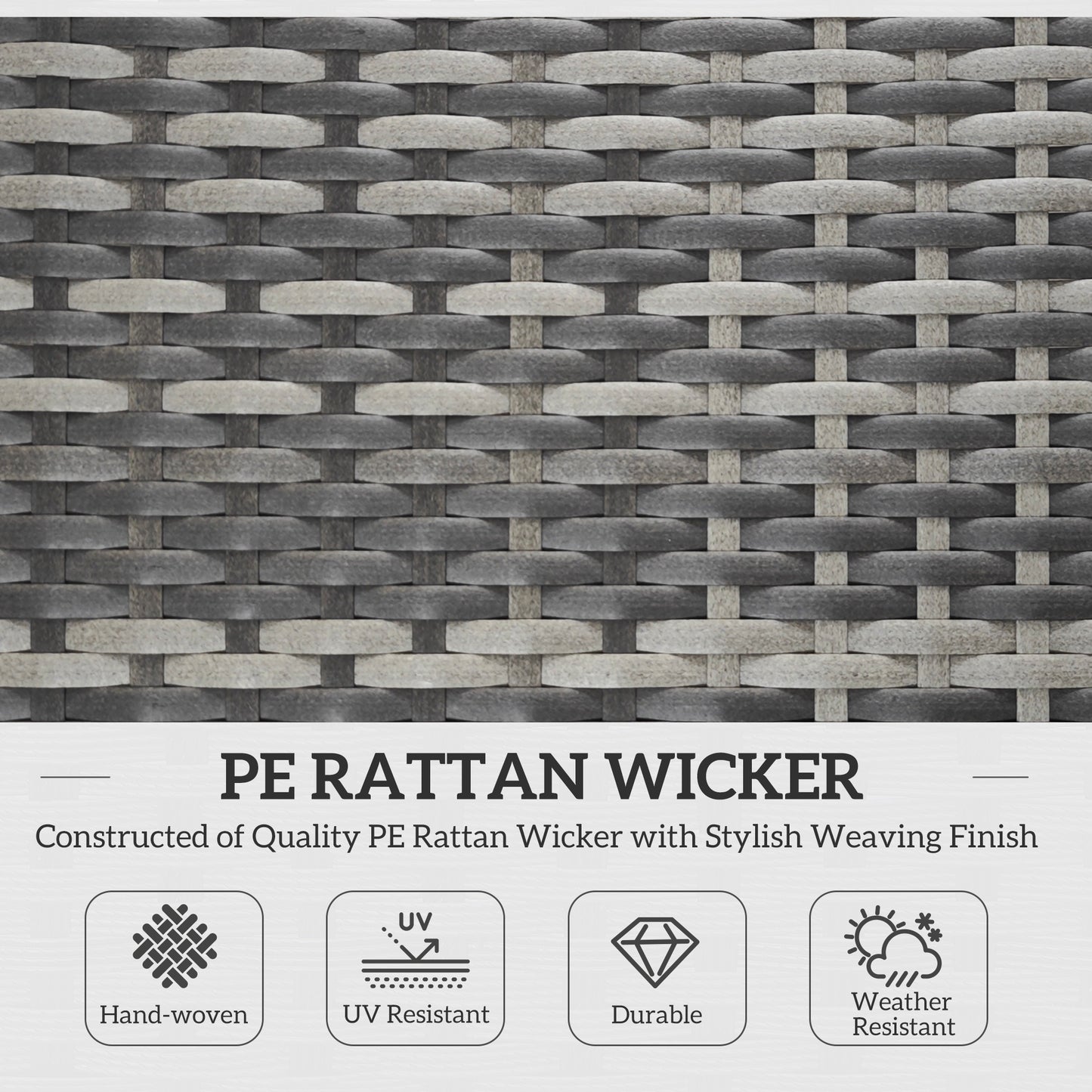 Folding Rattan Sun Lounger with Cushion and Pillow, Mixed Grey