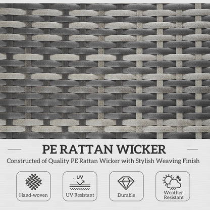 Folding Rattan Sun Lounger with Cushion and Pillow, Mixed Grey