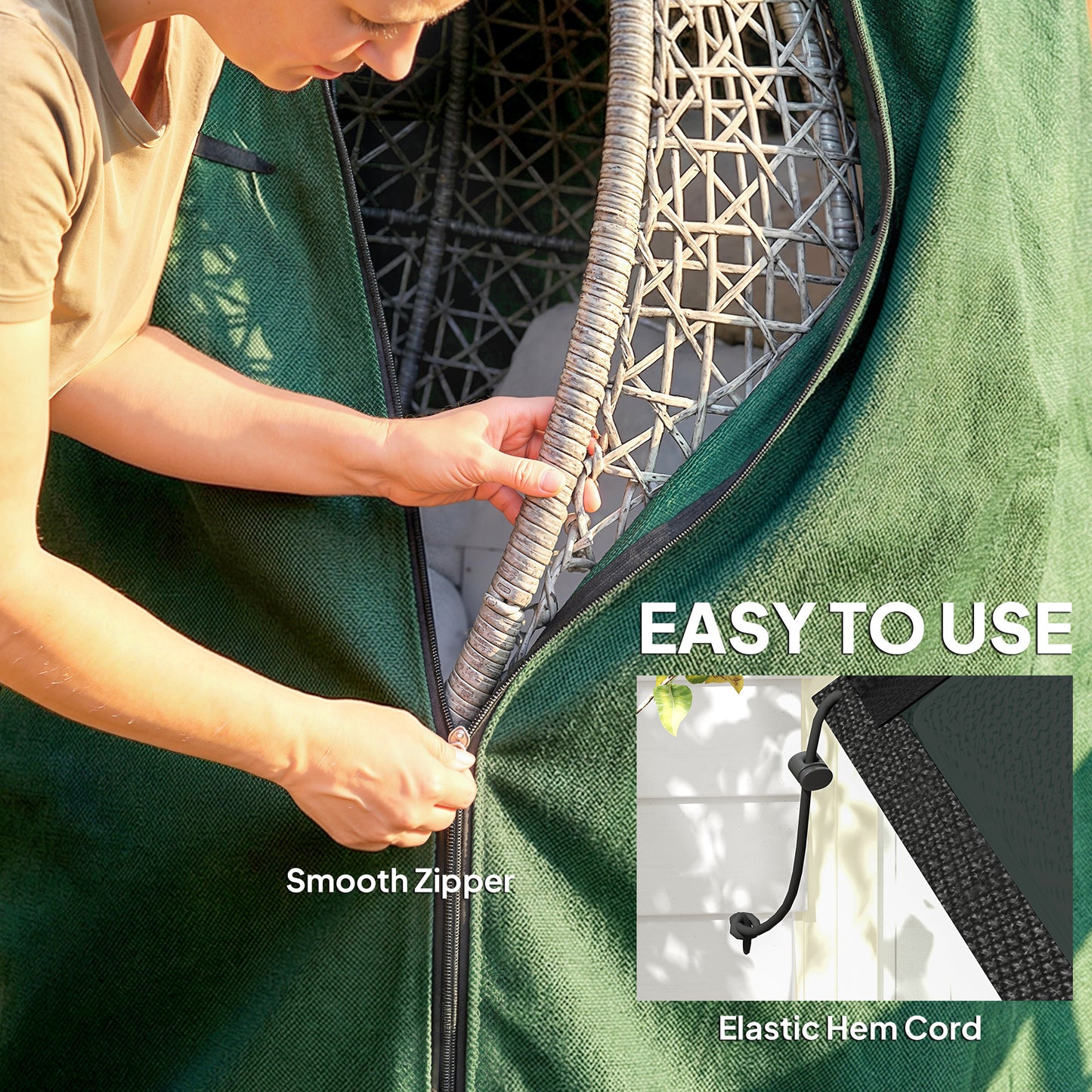 Hanging Egg Chair Cover, Swing Chair Cover, 196 x 230 cm