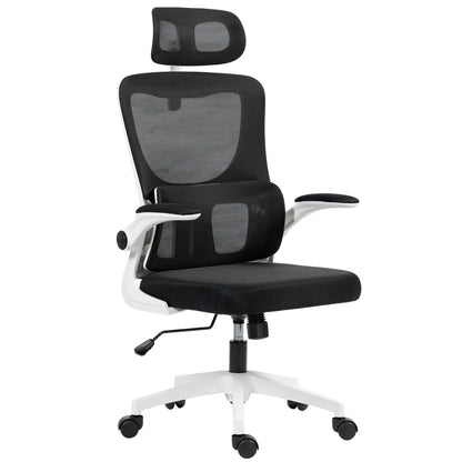 Vinsetto Mesh Office Chair with Adjustable Headrest, Lumbar Support, Black