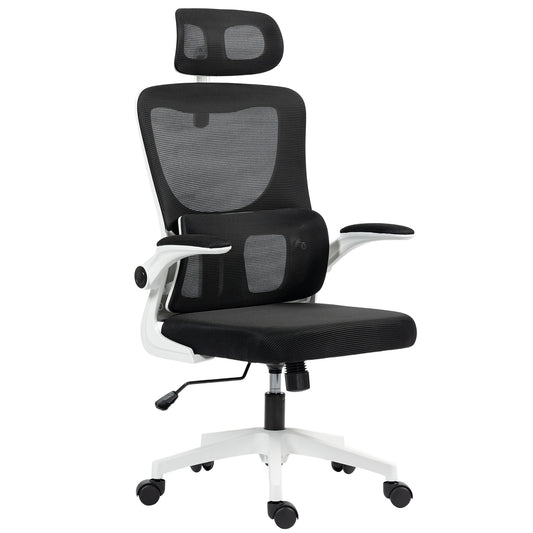 Vinsetto Mesh Office Chair with Adjustable Headrest, Lumbar Support, Black