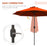 2.7m Outdoor Patio Garden Umbrella Parasol with Tilt Crank and 24 LEDs Lights, Orange