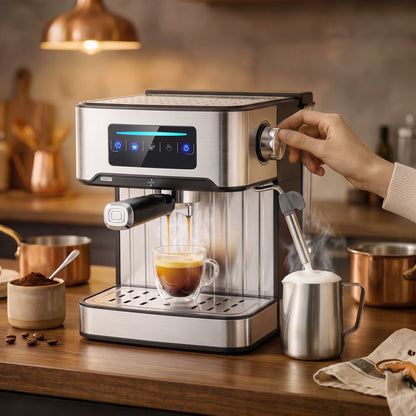 Espresso Machine, 20-Bar, 1.6 L Tank, LED Touch, Black