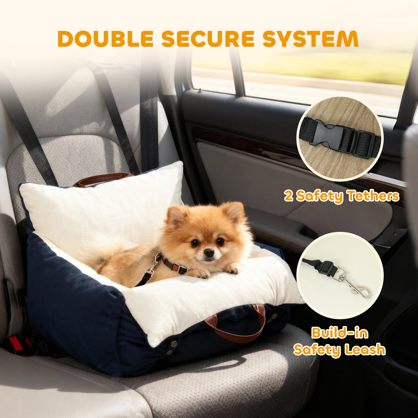 Dog Car Seat, Cosy Pet Car Booster Seat for Small Dog Under 5 KG
