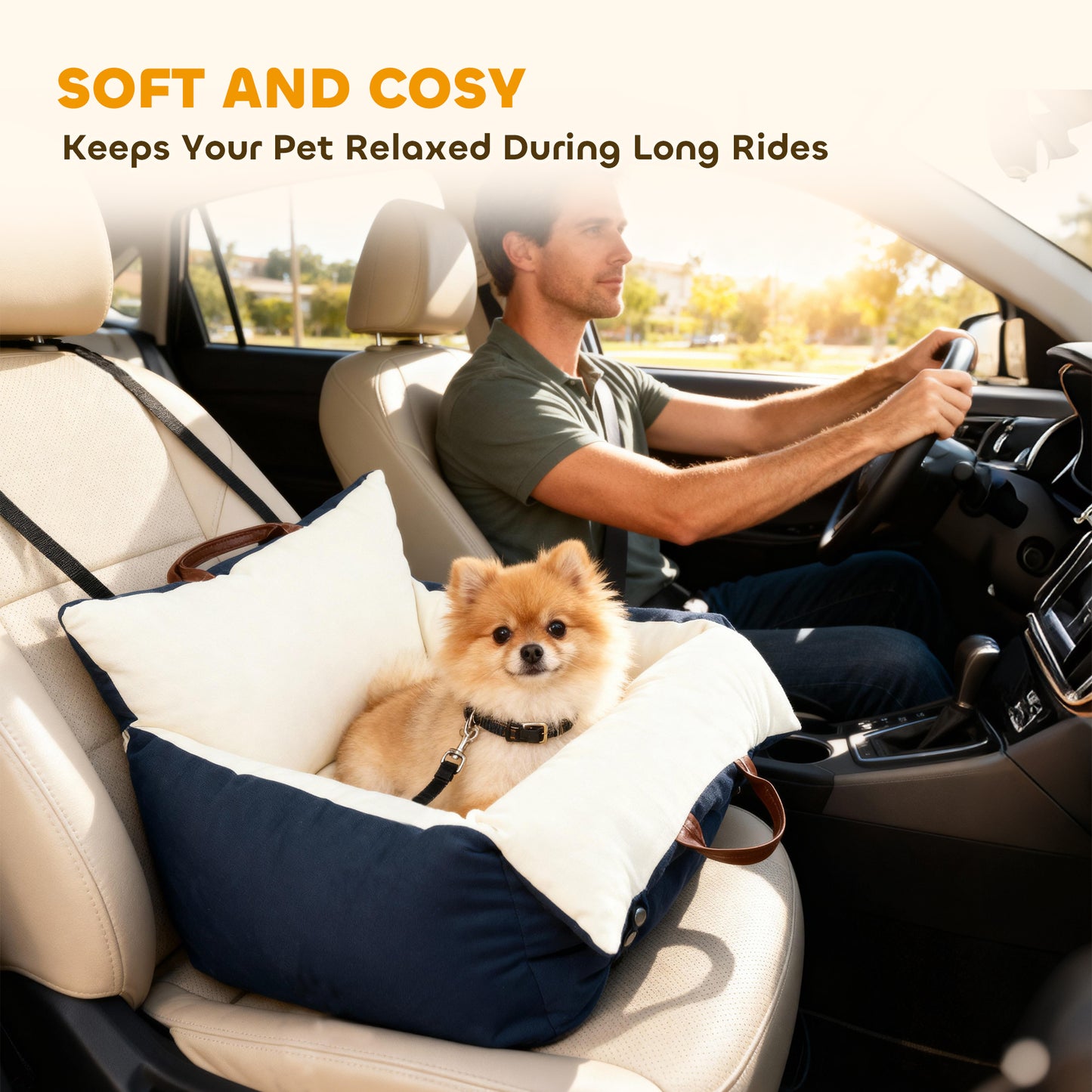 Dog Car Seat, Cosy Pet Car Booster Seat for Small Dog Under 5 KG